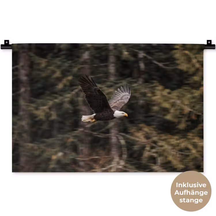 Zeearend - Vliegen - Bos - Natuur Wandkleed katoen klein -t3d_DE