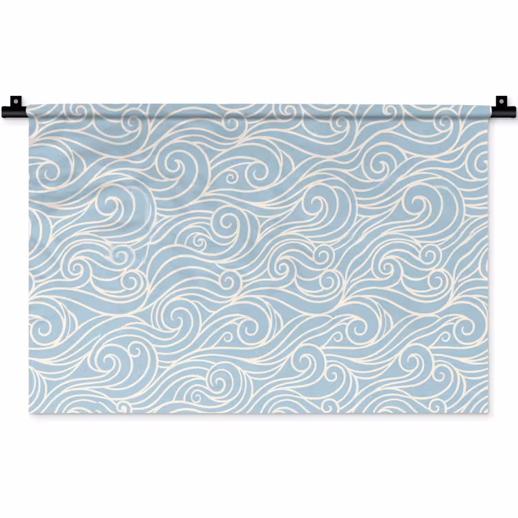Golf - Abstract - Natuur - Modern - Blauw Wandkleed katoen klein -zz3d