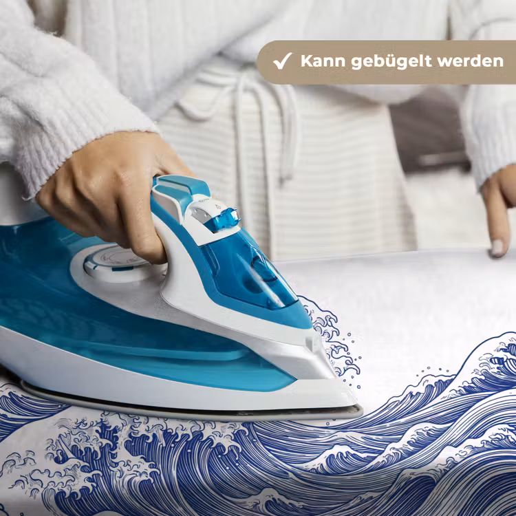 Golf - Japans - Zee - Illustratie - Blauw Wandkleed katoen klein -tsfeer9_DE