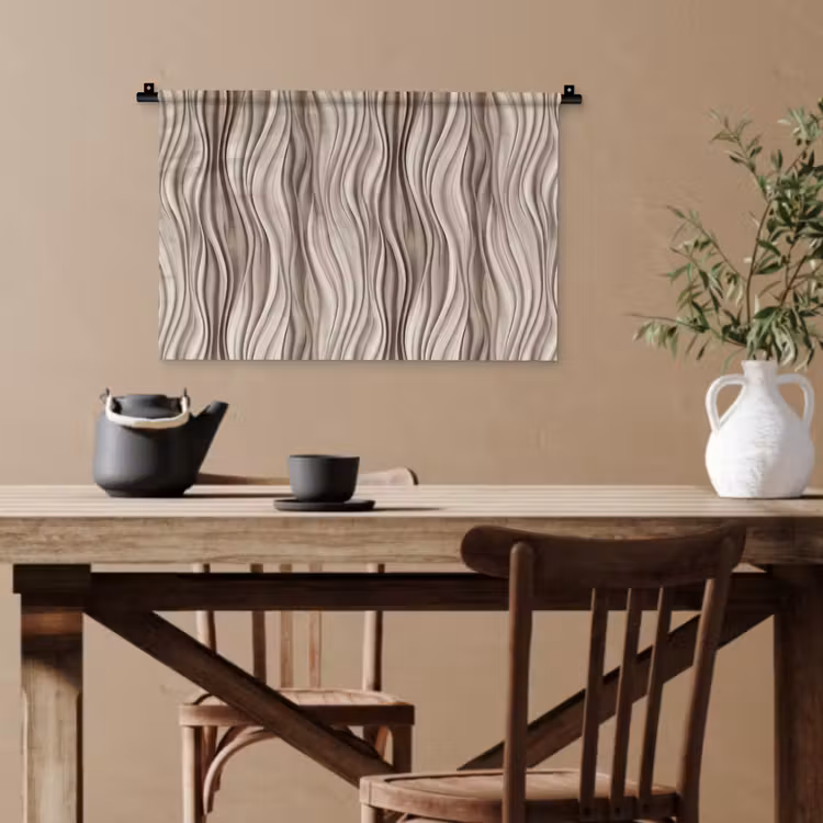 Golven - 3D - Crème Wandkleed katoen klein 269 -sfeer6