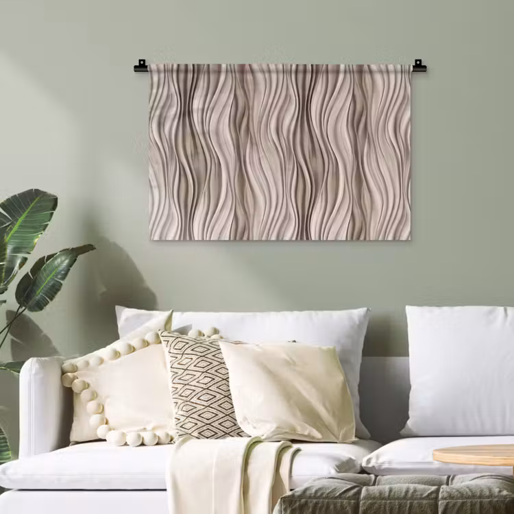 Golven - 3D - Crème Wandkleed katoen klein 269 -sfeer7
