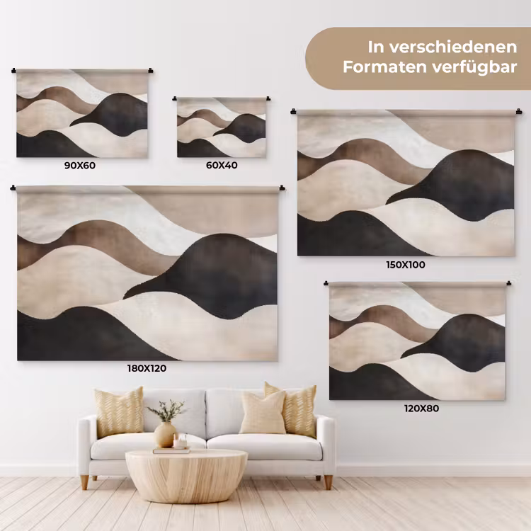 Golven - Abstract - Beige Wandkleed katoen klein -tsfeer8_DE