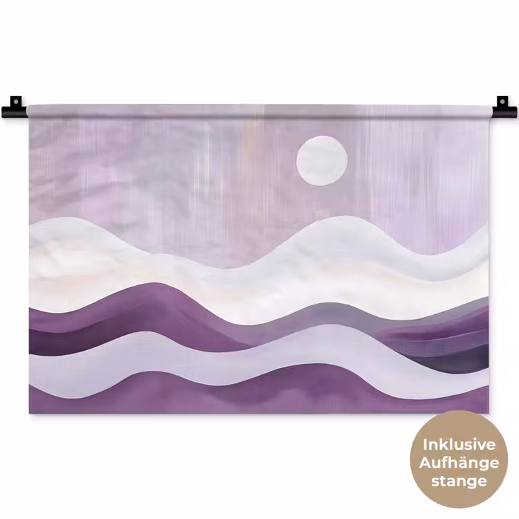Golven - Heuvels - Abstract - Paars Wandkleed katoen klein -t3d_DE