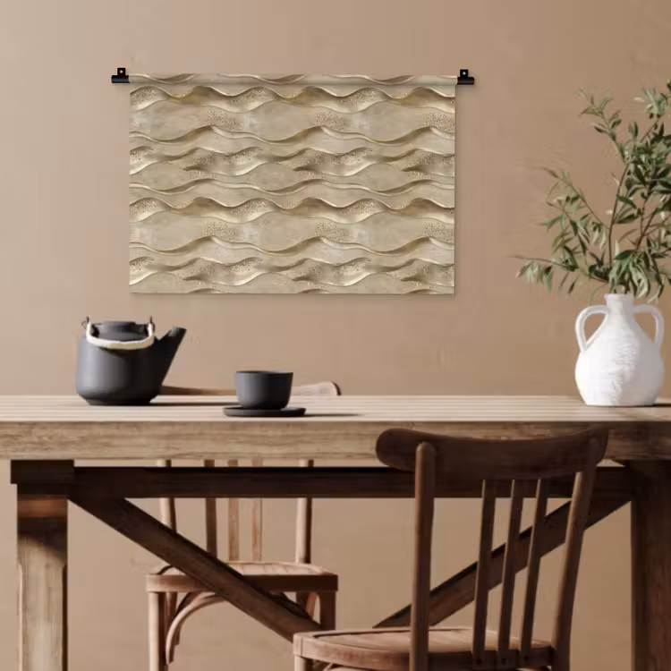 Golven - Patroon - Goud Wandkleed katoen klein 269 -sfeer6