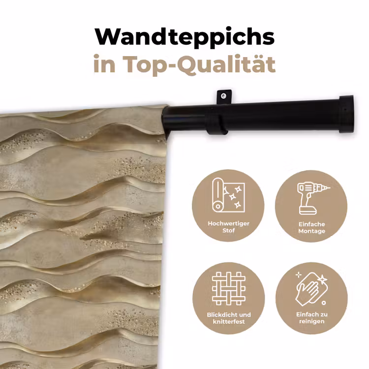 Golven - Patroon - Goud Wandkleed katoen klein 269 -tsfeer2_DE