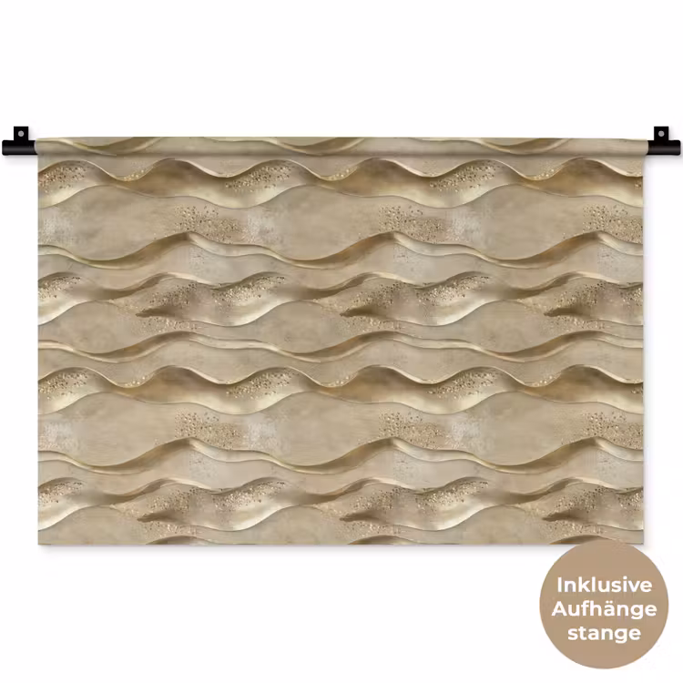 Golven - Patroon - Goud Wandkleed katoen klein 269 -t3d_DE