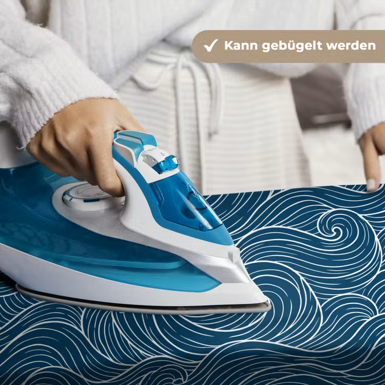 Golven - Spiraal - Water - Abstract - Blauw Wandkleed katoen klein -tsfeer9_DE