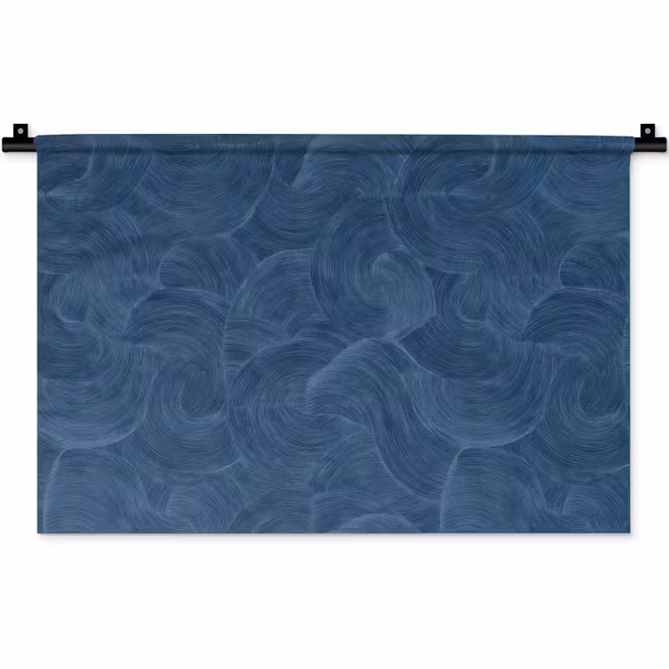 Golven - Textuur - Patroon - Blauw Wandkleed katoen klein 269 -zz3d