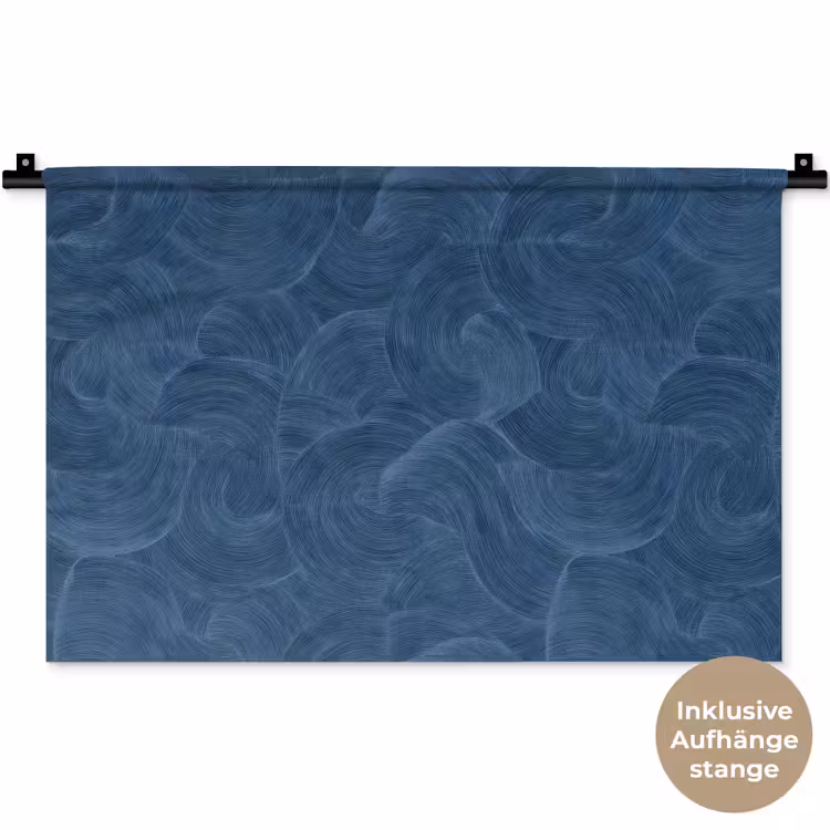 Golven - Textuur - Patroon - Blauw Wandkleed katoen klein 269 -t3d_DE
