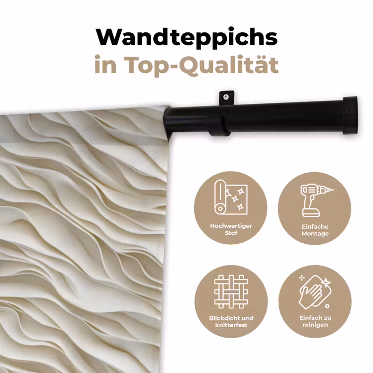 Golven - Wit - Minimalistisch Wandkleed katoen klein 269 -tsfeer2_DE