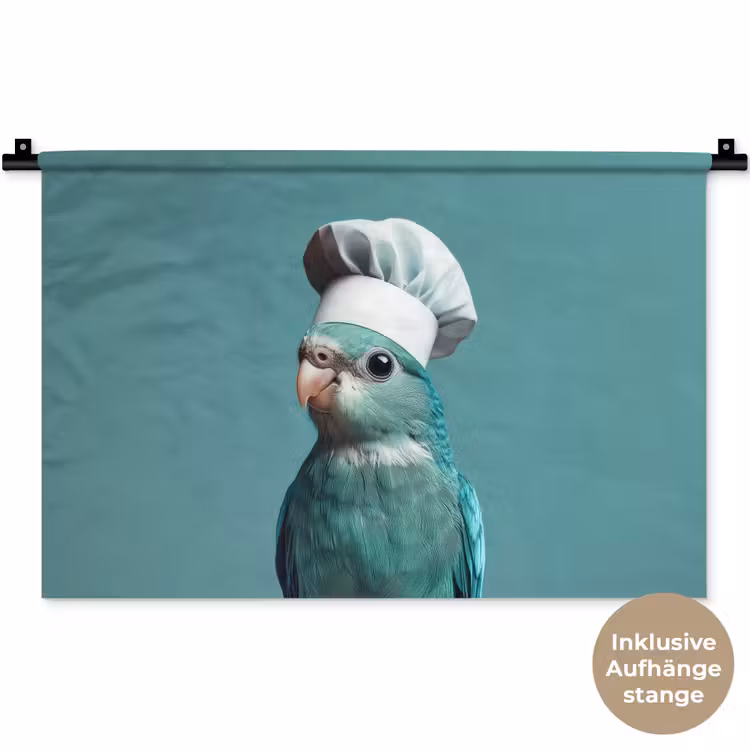 Parkiet - Vogel - Koksmuts - Cute Wandkleed katoen klein -t3d_DE
