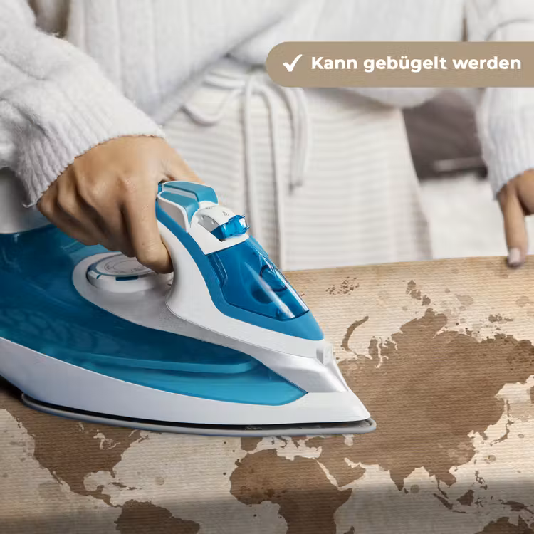 Wereldkaart - Beige - Bruin Wandkleed katoen klein -tsfeer9_DE
