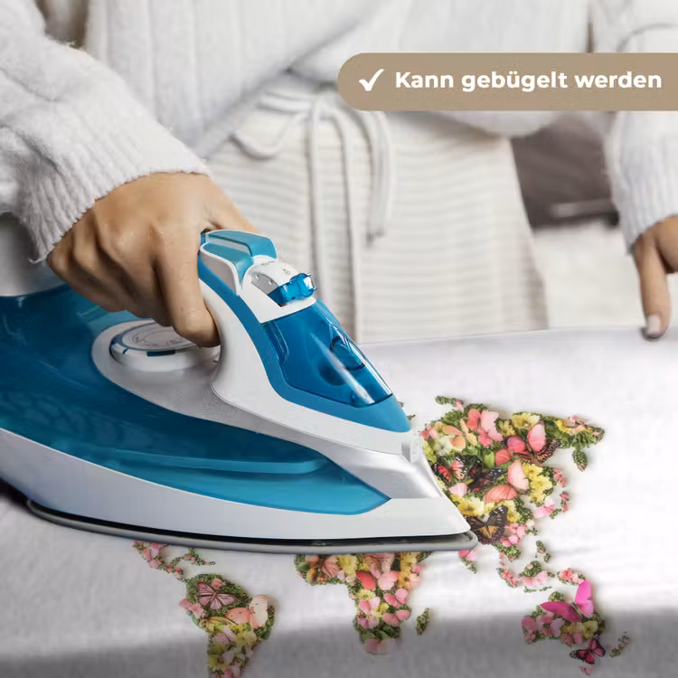 Wereldkaart - Bloemen - Felgekleurd Wandkleed katoen klein -tsfeer9_DE