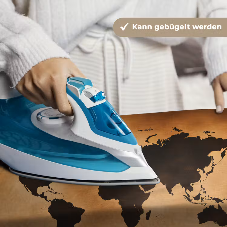Wereldkaart - Bruin - Kaart Wandkleed katoen klein -tsfeer9_DE