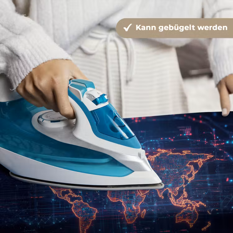 Wereldkaart - Futuristisch - Oranje Wandkleed katoen klein -tsfeer9_DE