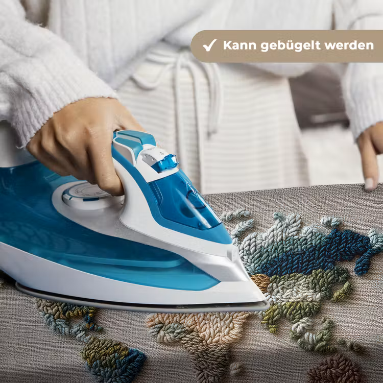 Wereldkaart - Geborduurd - Aardetinten Wandkleed katoen klein -tsfeer9_DE