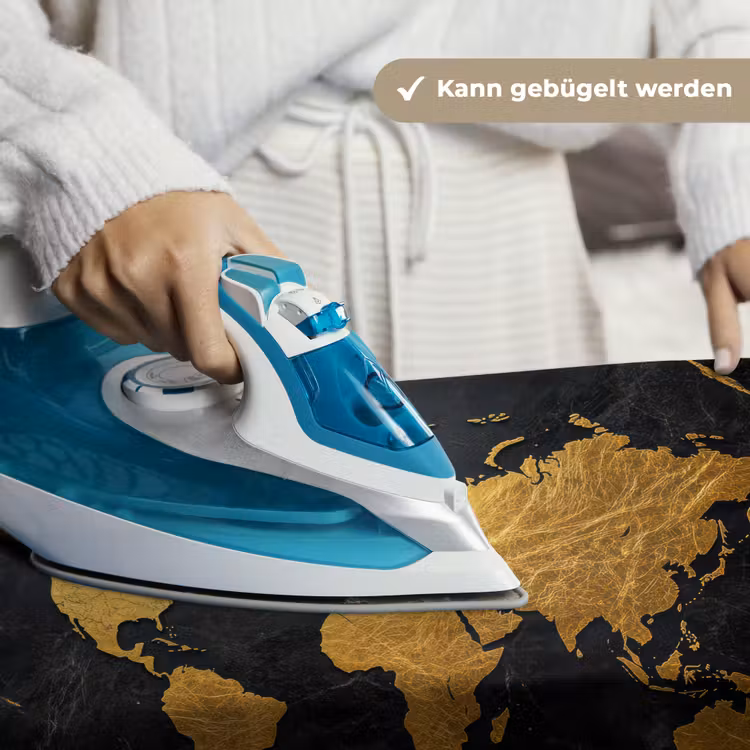 Wereldkaart - Goud - Marmer Wandkleed katoen klein -tsfeer9_DE
