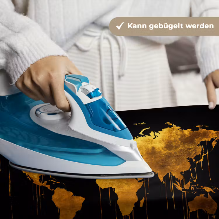 Wereldkaart - Goud - Druipen - Zwart Wandkleed katoen klein -tsfeer9_DE