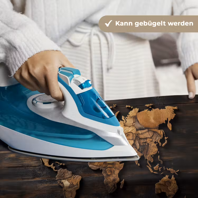 Wereldkaart -  Hout - Mozaïek Wandkleed katoen klein -tsfeer9_DE