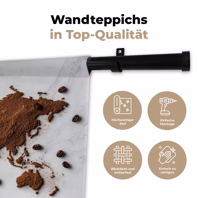 Wereldkaart - Koffie - Marmer Wandkleed katoen klein -tsfeer2_DE