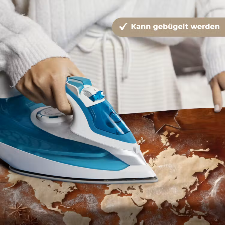 Wereldkaart - Koekjesdeeg - Warme baksfeer Wandkleed katoen klein -tsfeer9_DE