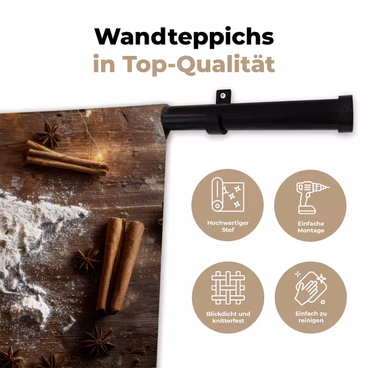 Wereldkaart - Poedersuiker - Hout Wandkleed katoen klein -tsfeer2_DE