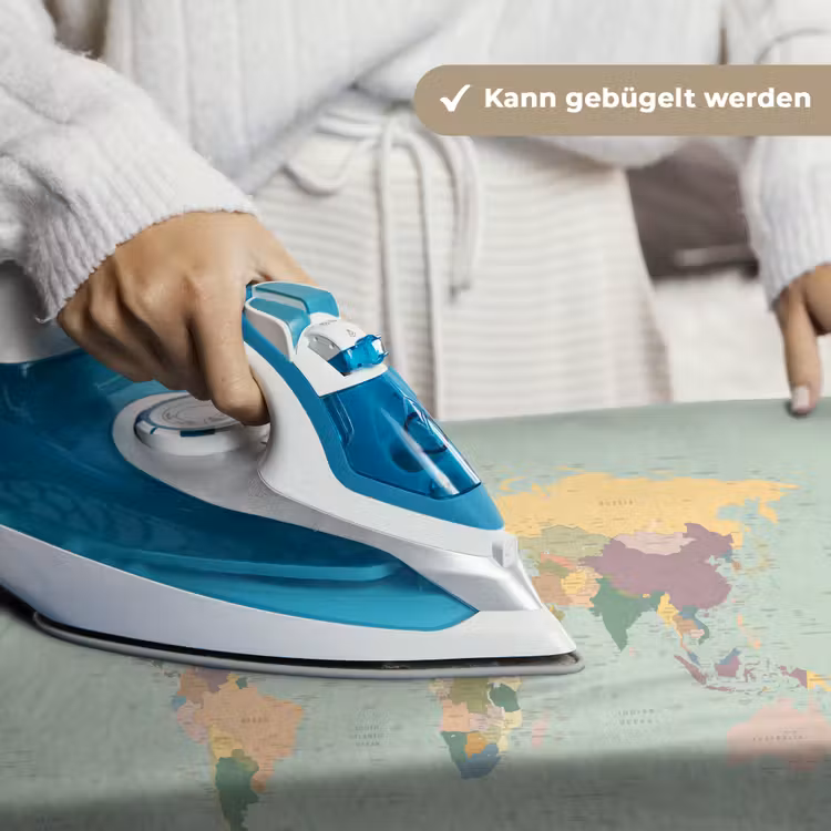 Wereldkaart - Realistisch - Kaart Wandkleed katoen klein -tsfeer9_DE