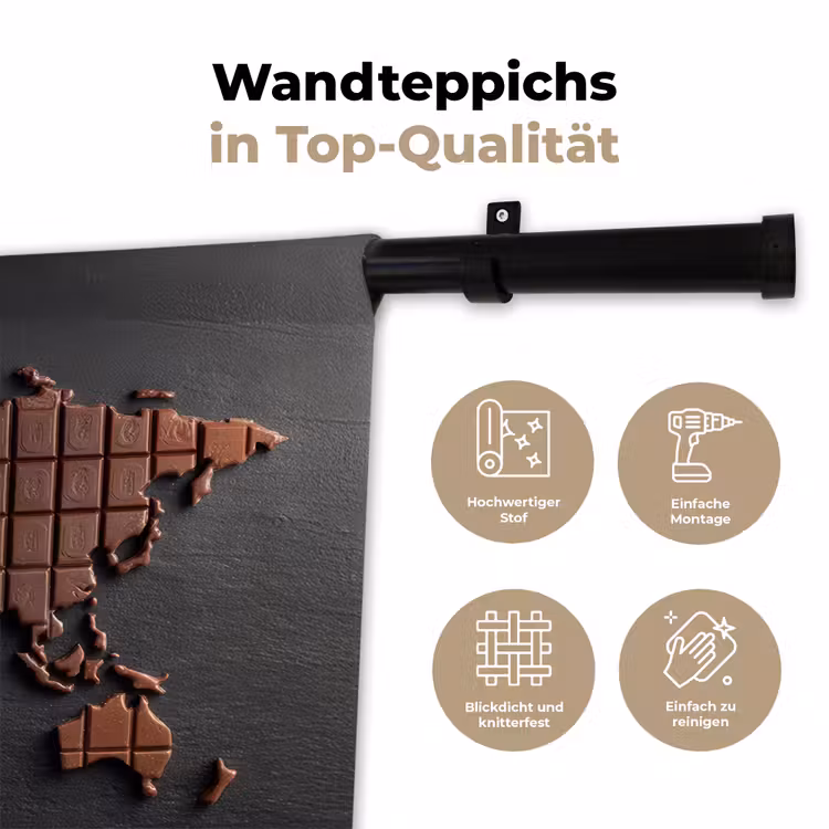 Wereldkaart - chocola - Smakelijke uitstraling Wandkleed katoen klein -tsfeer2_DE