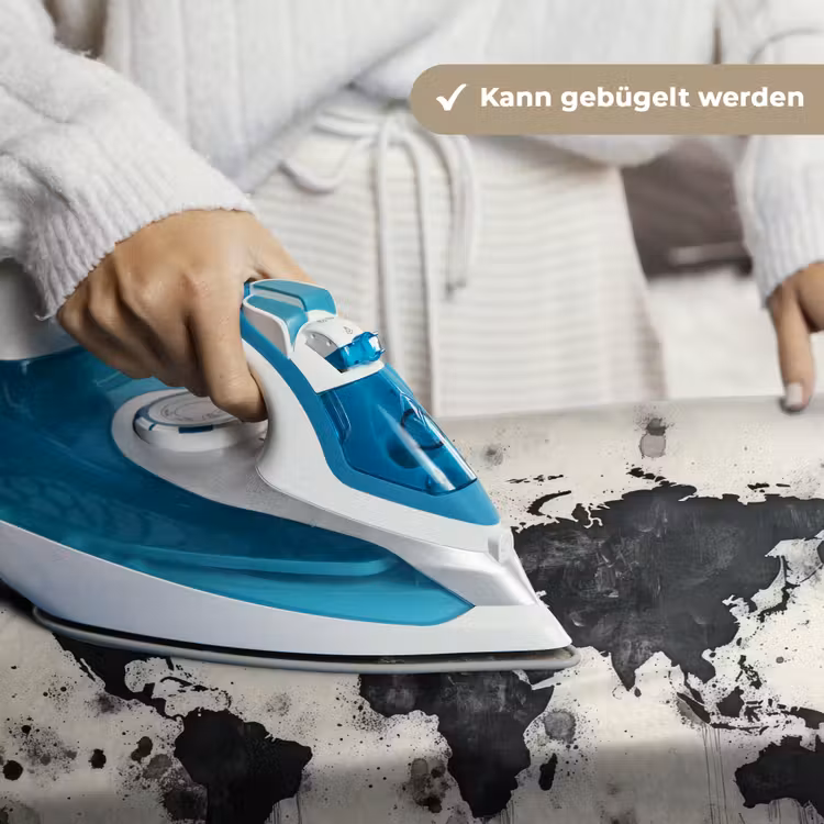 Wereldkaart - Zwart - Inkt Wandkleed katoen klein -tsfeer9_DE