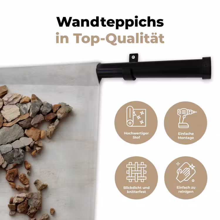 Wereldkaart - Stenen - Wit Wandkleed katoen klein -tsfeer2_DE