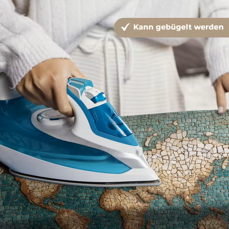 Wereldkaart - Gebroken tegels - Mozaïek Wandkleed katoen klein -tsfeer9_DE