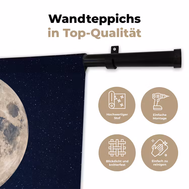 Ruimte - Maan - Kosmos Wandkleed katoen klein -tsfeer2_DE