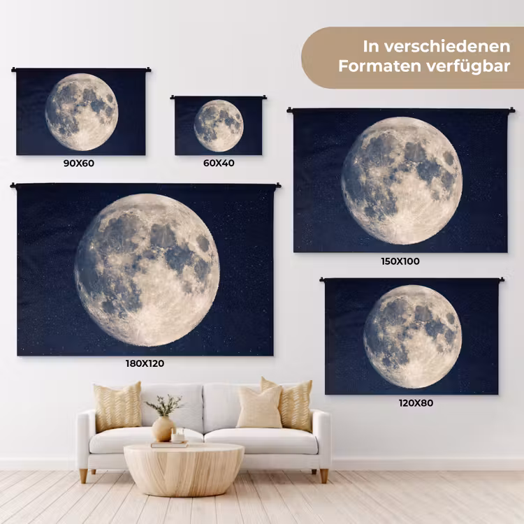 Ruimte - Maan - Kosmos Wandkleed katoen klein -tsfeer8_DE