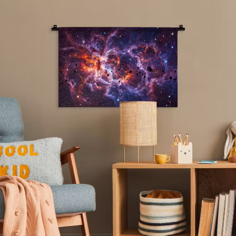 Space - Stars - Abstract - Colorful Wandkleed katoen klein -wsfeer4_kind