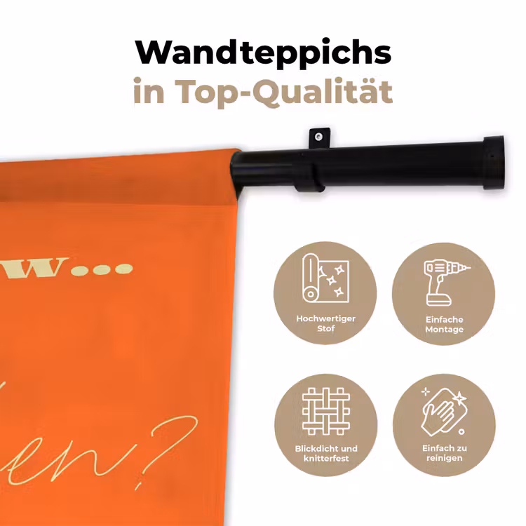 If not now then when - Oranje - Geel - Levendig Wandkleed katoen klein -tsfeer2_DE