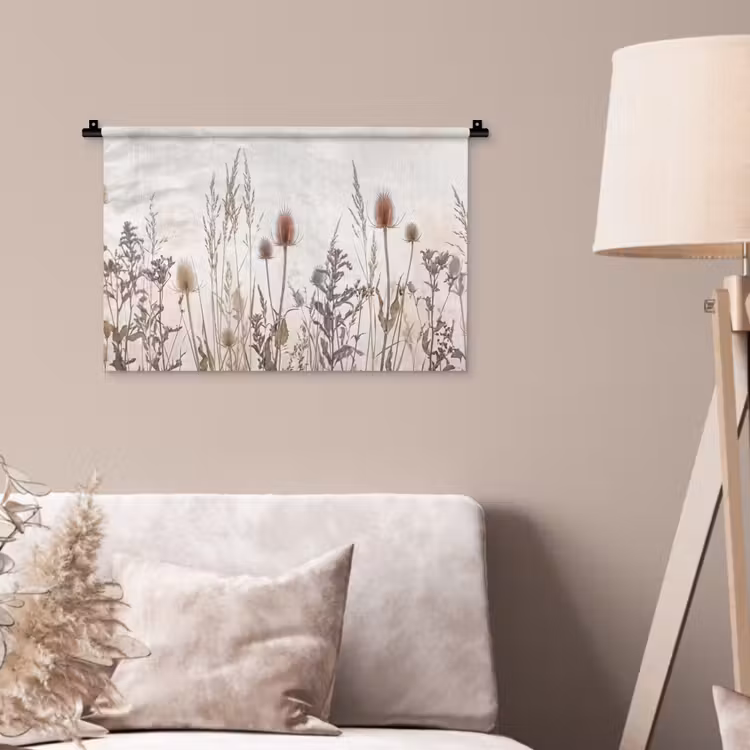 Weidebloemen - Design - Sepia Wandkleed katoen klein -sfeer4