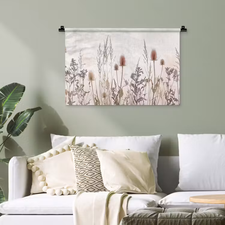 Weidebloemen - Design - Sepia Wandkleed katoen klein -sfeer7