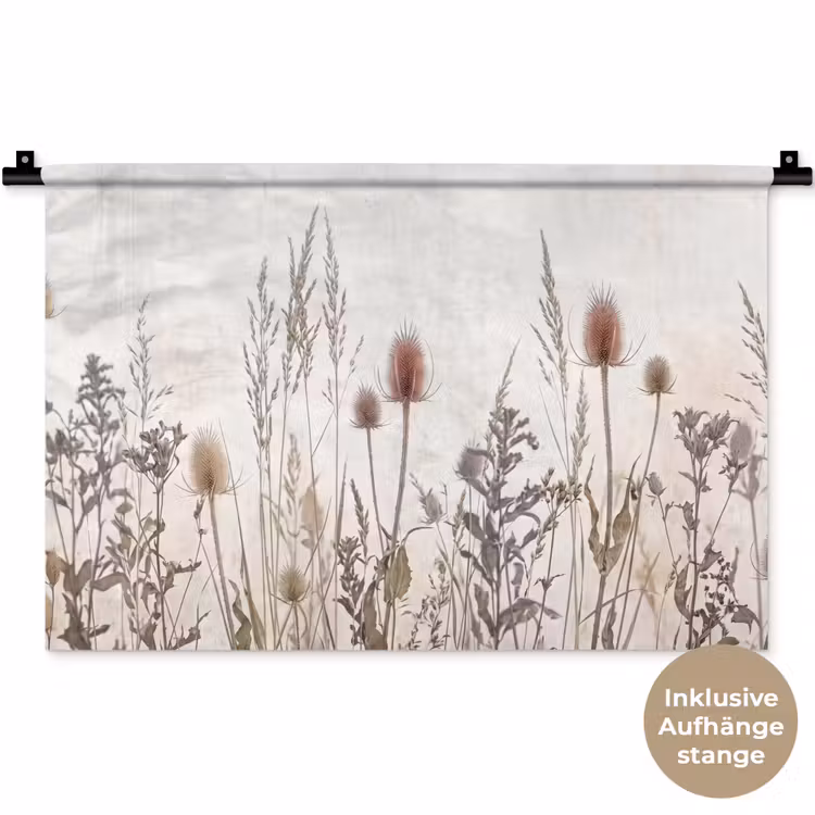 Weidebloemen - Design - Sepia Wandkleed katoen klein -t3d_DE