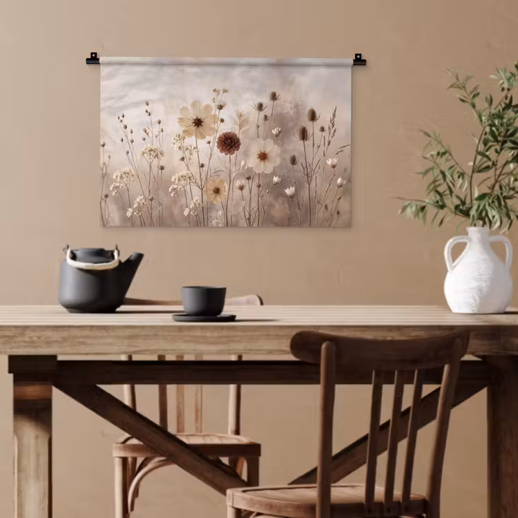 Wilde bloemen - Botanisch - Vintage - Natuur - Rustiek Wandkleed katoen klein -sfeer6