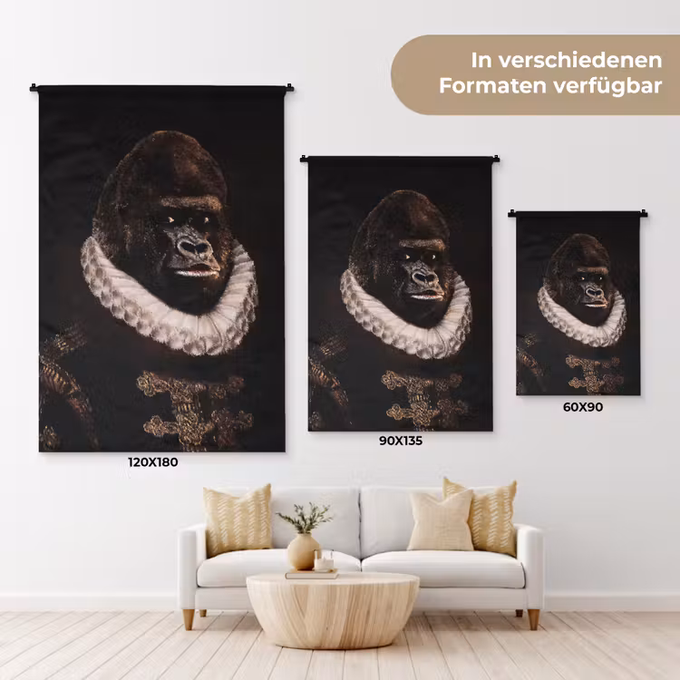 Willem van Oranje - Adriaen Thomasz - Aap Wandkleed katoen klein -tsfeer8_DE