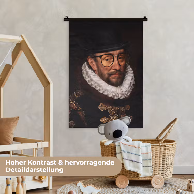Willem van Oranje - Adriaen Thomasz - Bril Wandkleed katoen klein -xsfeer1_kind_DE