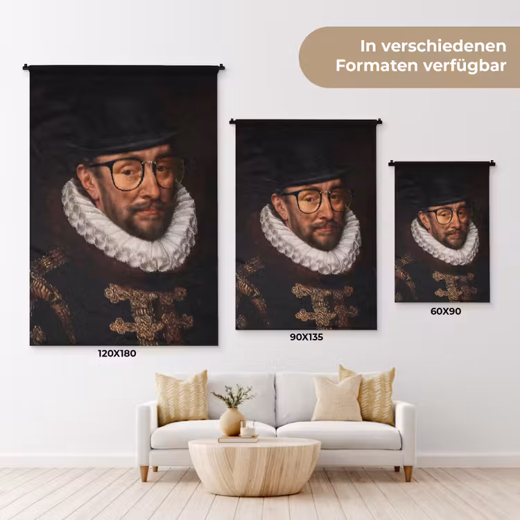 Willem van Oranje - Adriaen Thomasz - Bril Wandkleed katoen klein -tsfeer8_DE