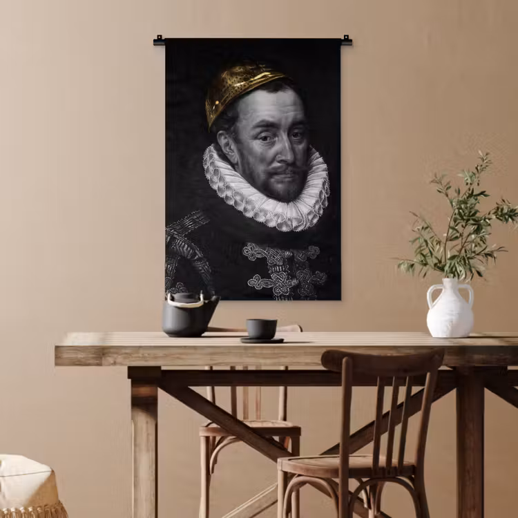 Willem van Oranje - Adriaen Thomasz - Goud Wandkleed katoen klein -sfeer6