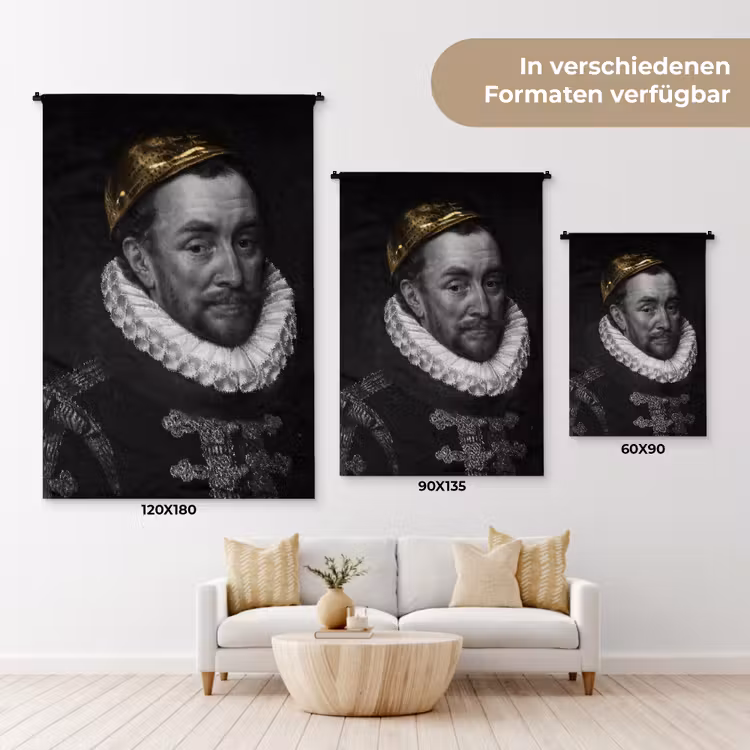 Willem van Oranje - Adriaen Thomasz - Goud Wandkleed katoen klein -tsfeer8_DE