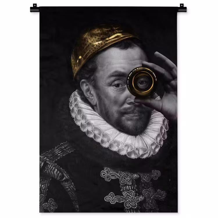 Willem van Oranje - Adriaen Thomasz - Goud - Lens Wandkleed katoen klein -zz3d