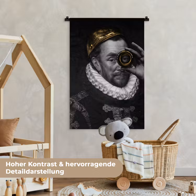 Willem van Oranje - Adriaen Thomasz - Goud - Lens Wandkleed katoen klein -xsfeer1_kind_DE