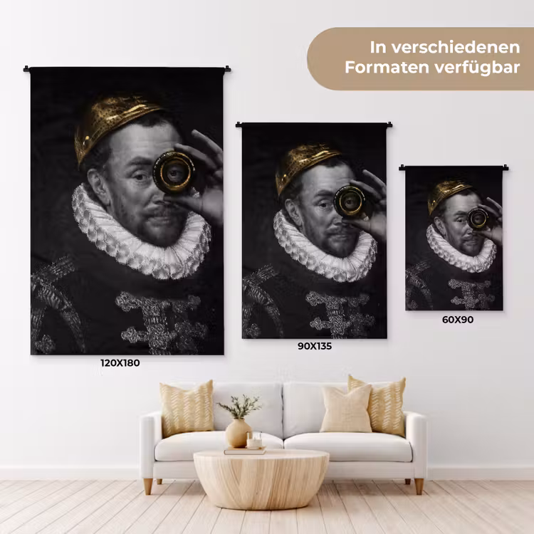 Willem van Oranje - Adriaen Thomasz - Goud - Lens Wandkleed katoen klein -tsfeer8_DE