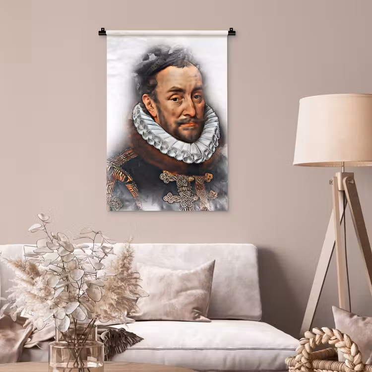 Willem van Oranje - Adriaen Thomasz - Rook Wandkleed katoen klein -sfeer4