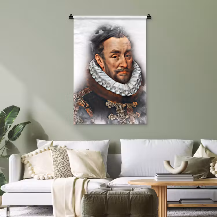 Willem van Oranje - Adriaen Thomasz - Rook Wandkleed katoen klein -sfeer7