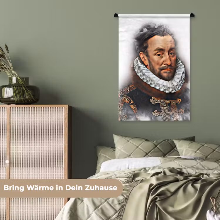 Willem van Oranje - Adriaen Thomasz - Rook Wandkleed katoen klein -tsfeer3_DE